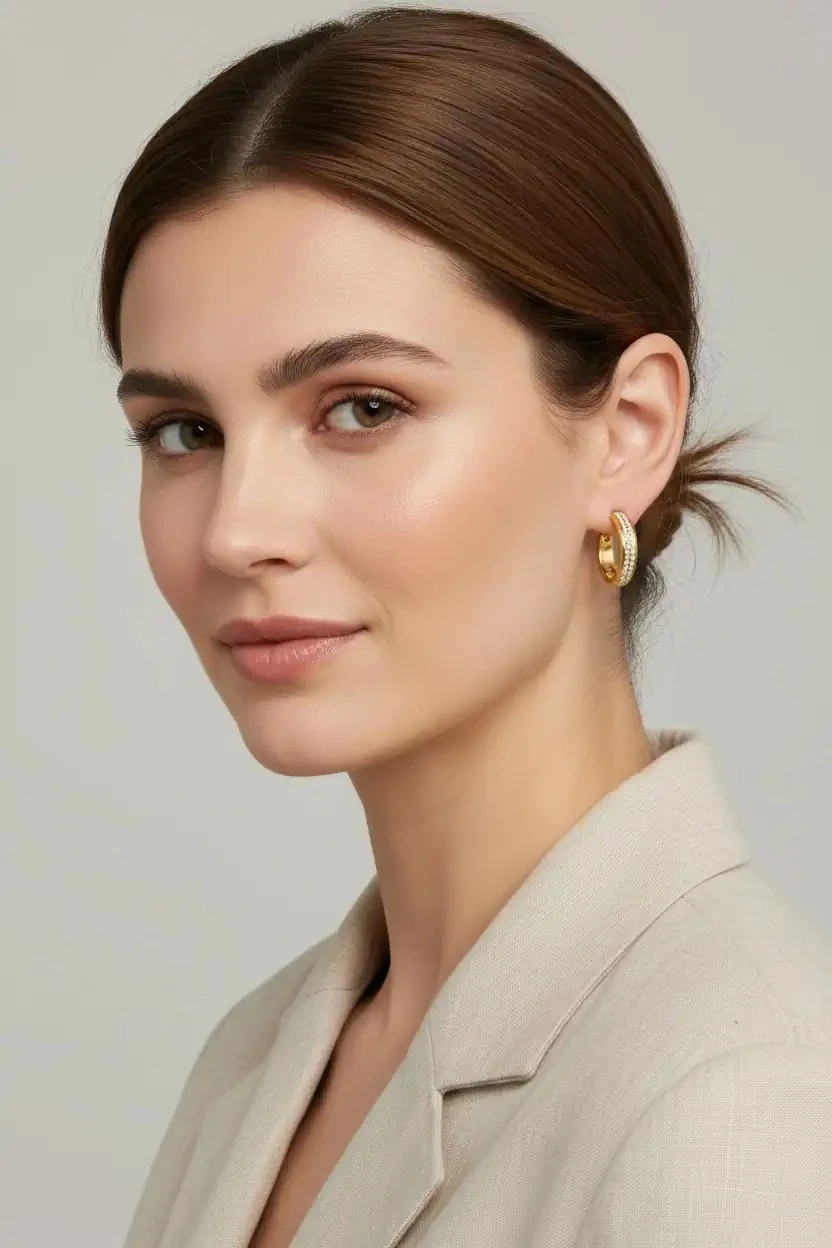 316L Kararmaz Çelik Zirkon Taşlı Küpe- BJS-KP04