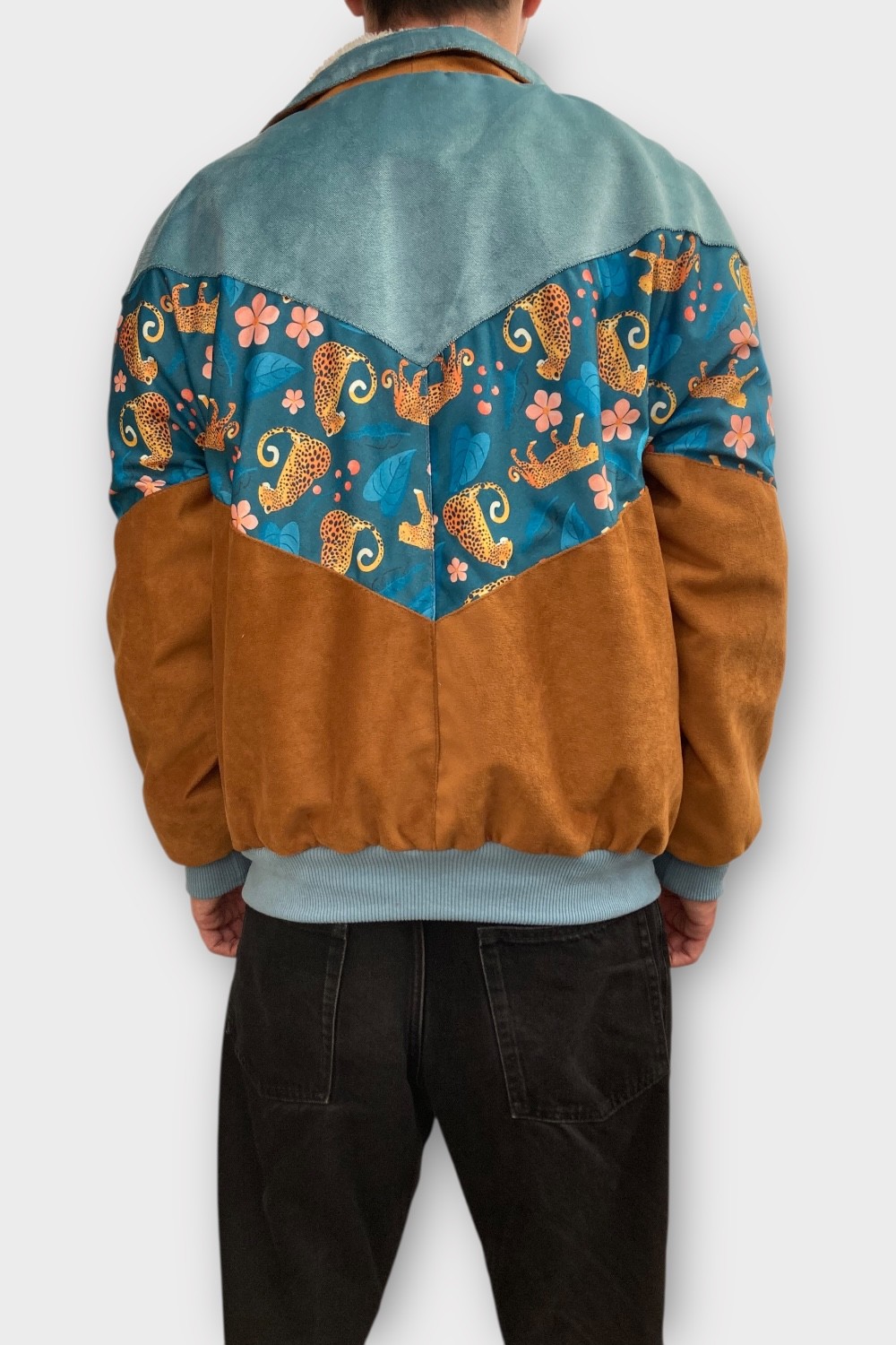 (7470) Medium Beden Vintage Desenli Özel Ceket