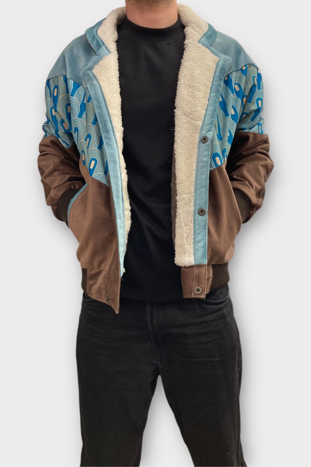 (7465) Medium Beden Vintage Desenli Özel Ceket