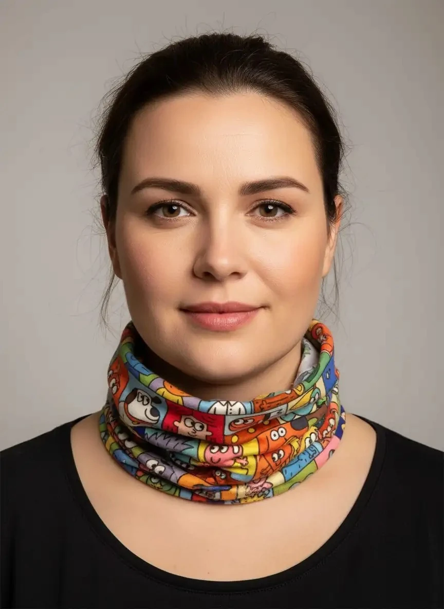 Pop Art ve Eğlence Temalı Neşeli Dünya Buff - 25x47 cm - BF230