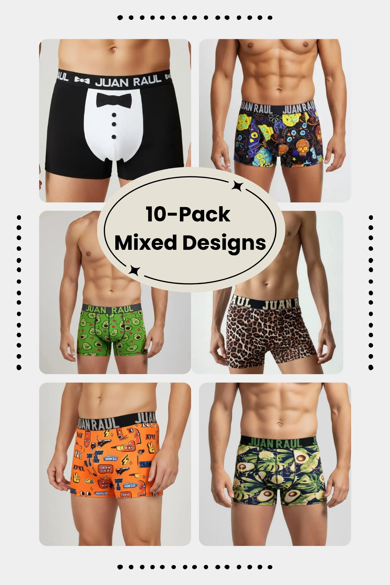Desenli Boxer 10'lu Avantajlı Karışık Paket 