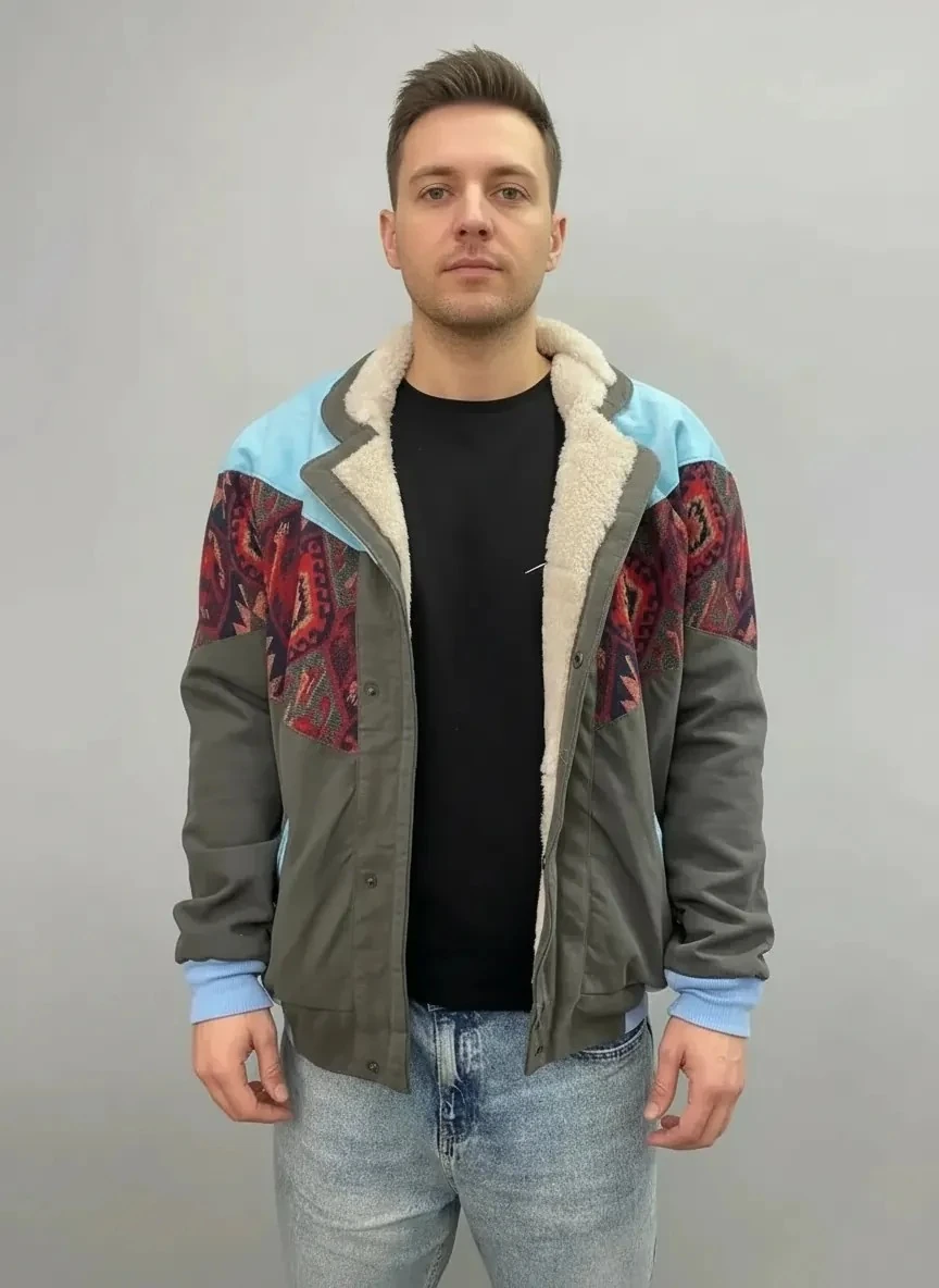 (7627) Large / XLarge Beden Uyumlu Vintage Desenli Özel Ceket