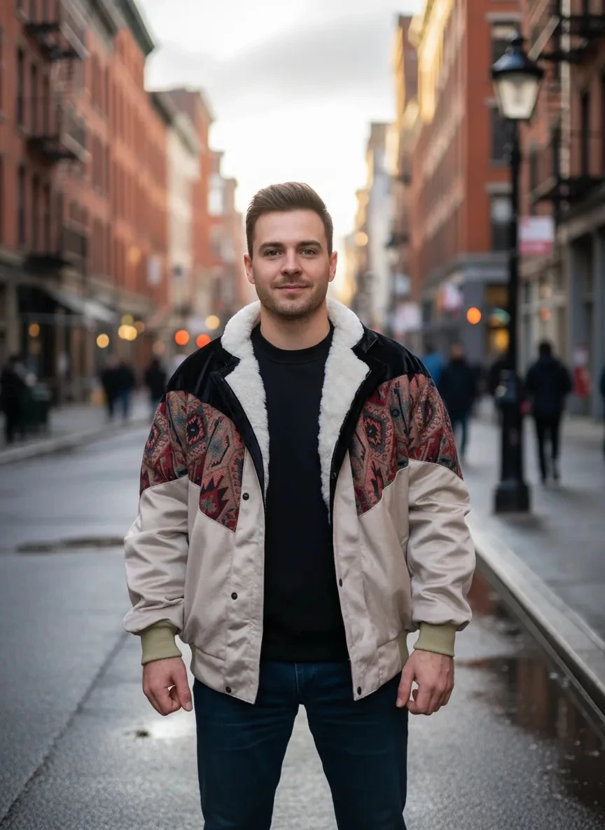 (7681) 2XLarge / 3XLarge Uyumlu Aztek Tarzı Oversize Unisex Ceket