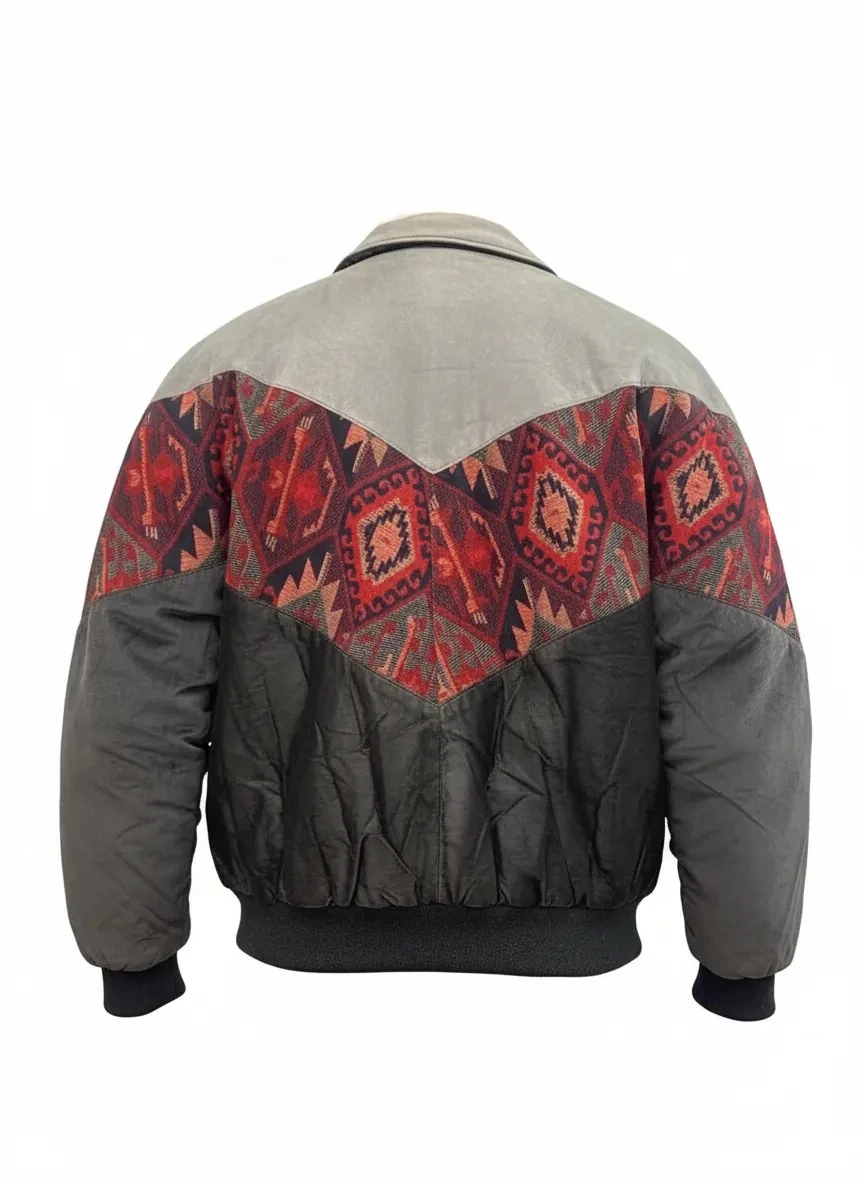 (7632) Small / Medium Beden Uyumlu Oversize Vintage Desen Ceket