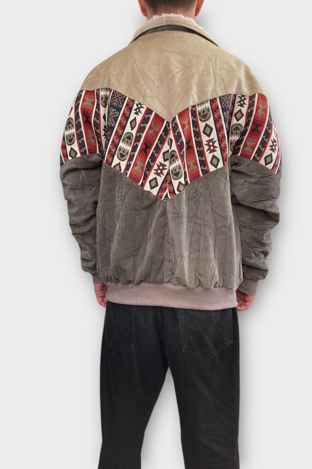 (7396) 2XLarge Beden Vintage Desenli Özel Ceket