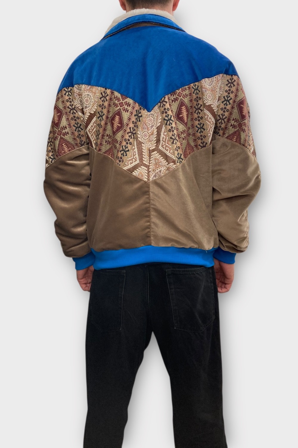 (7355) Medium Beden Vintage Desenli Özel Ceket