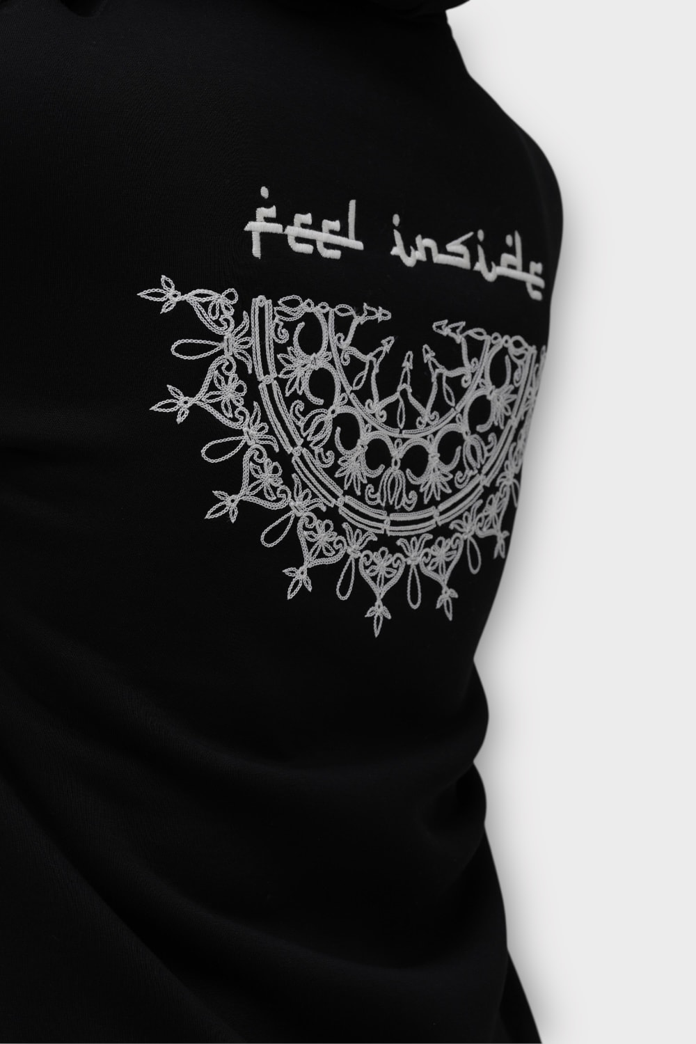 Feel Inside Oversize Hoodie  - %100 Pamuk - Siyah