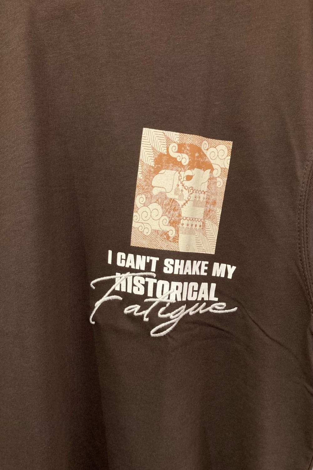 I Can’t Shake My Historical Fatigue Oversize Tişört - Kahve