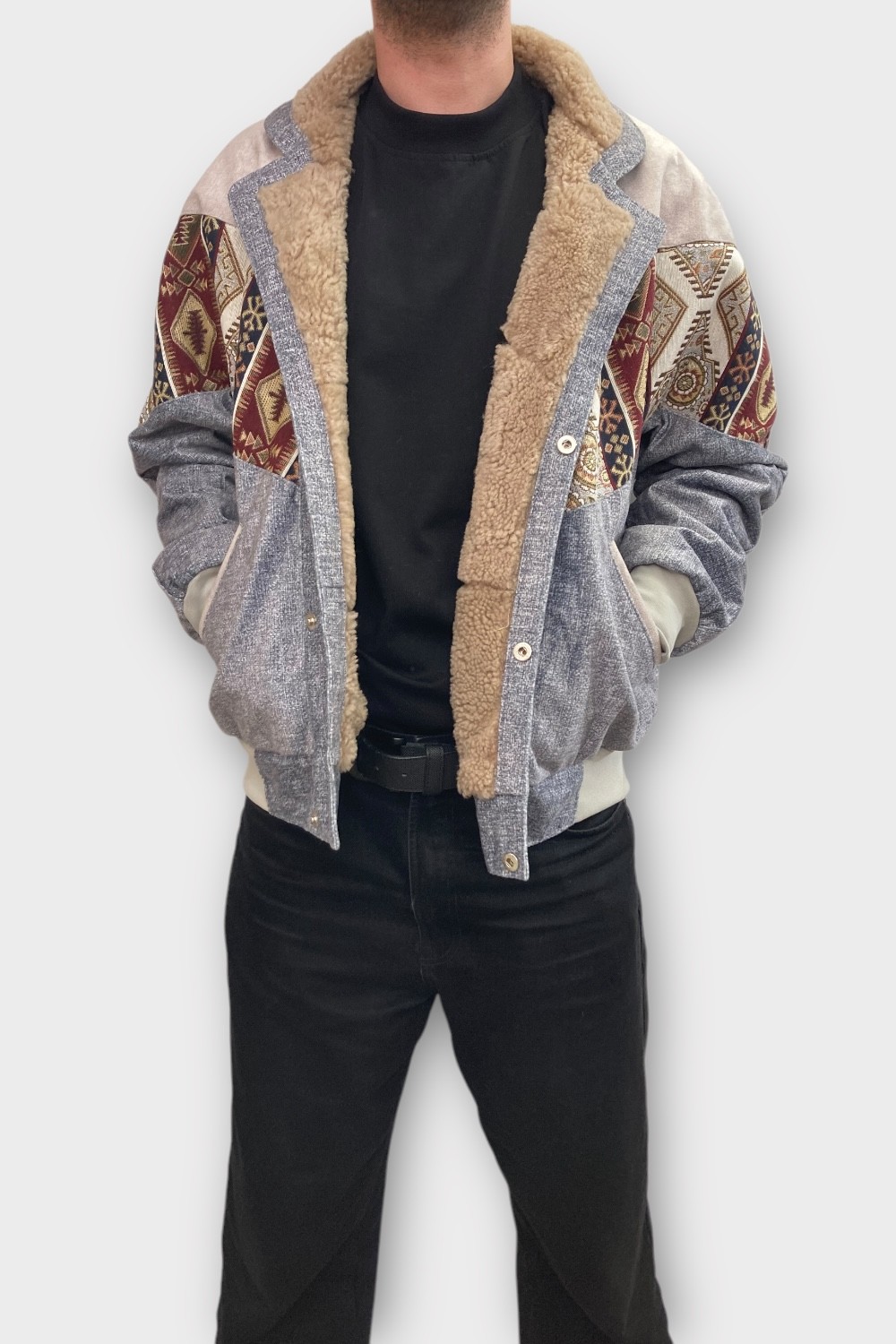 (7335) MEDIUM BEDEN KADIN & ERKEK OVERSIZE RETRO VINTAGE CEKET