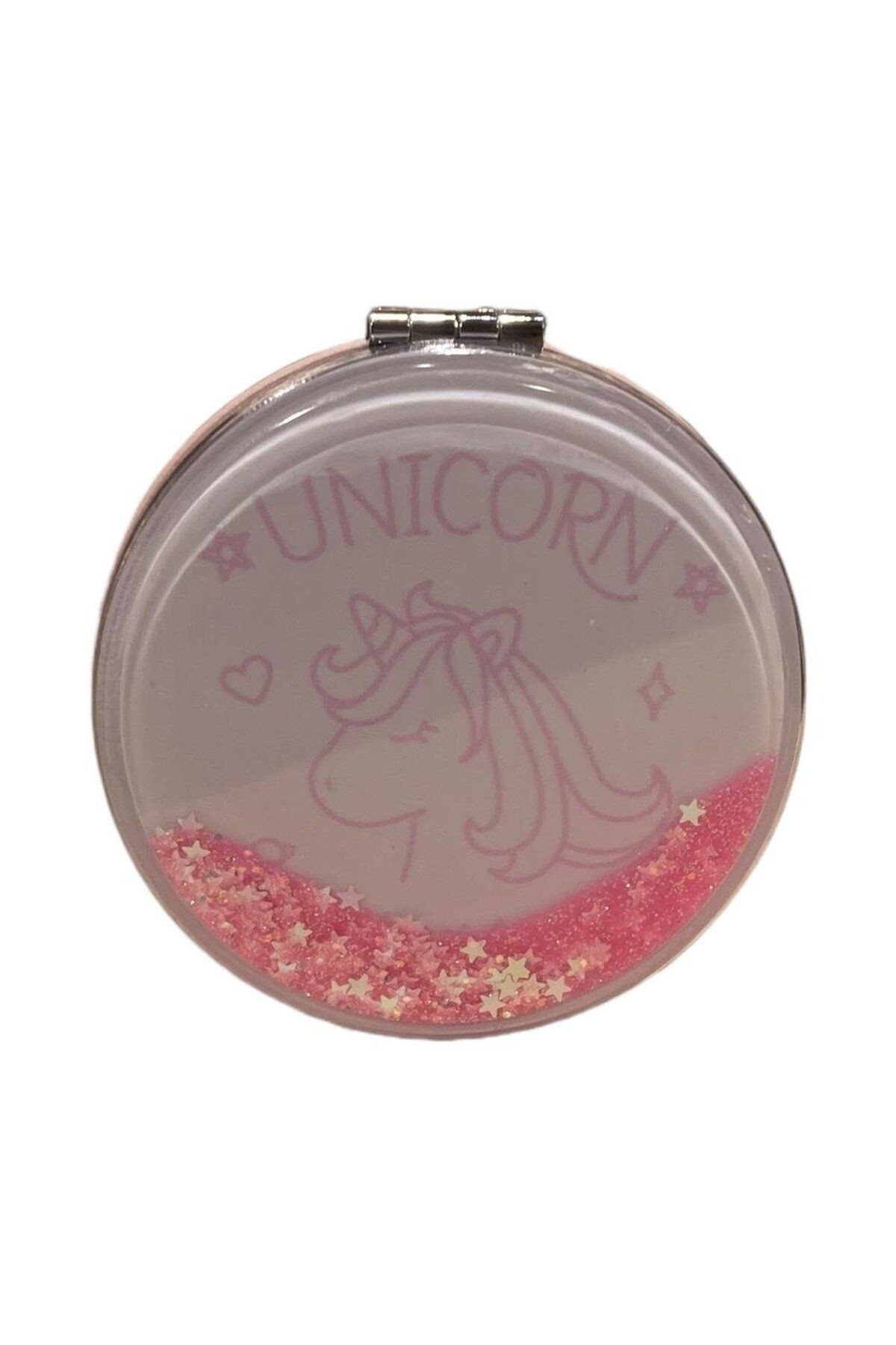 Unicorn Desenli 7 cm Sulu Ayna - Pembe