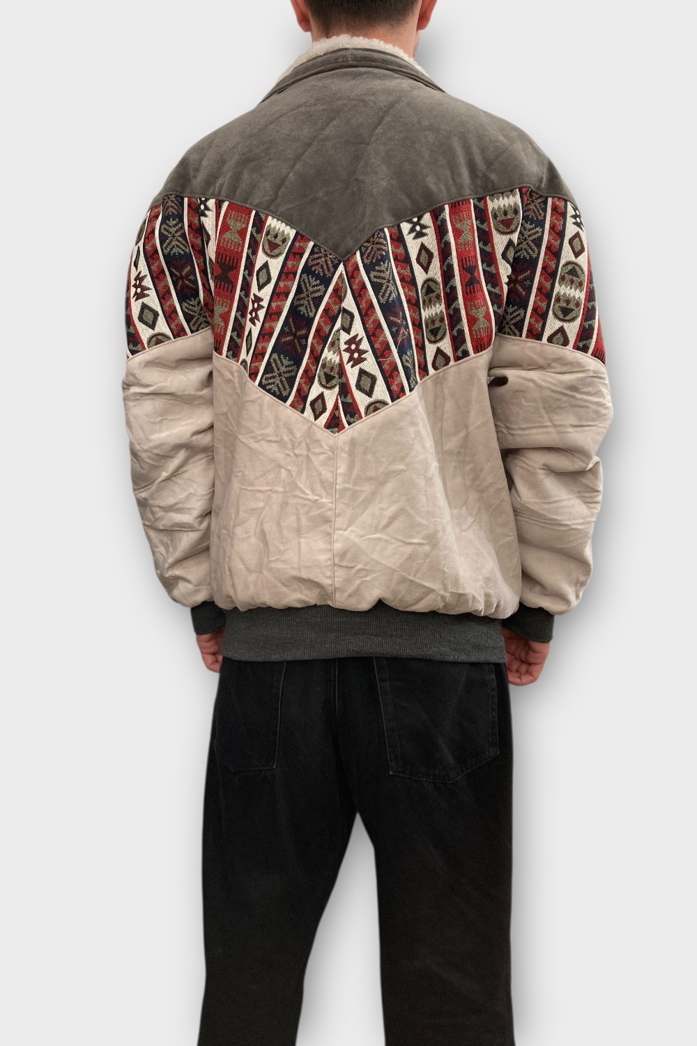 (7397) 2XLarge Beden Vintage Desenli Özel Ceket
