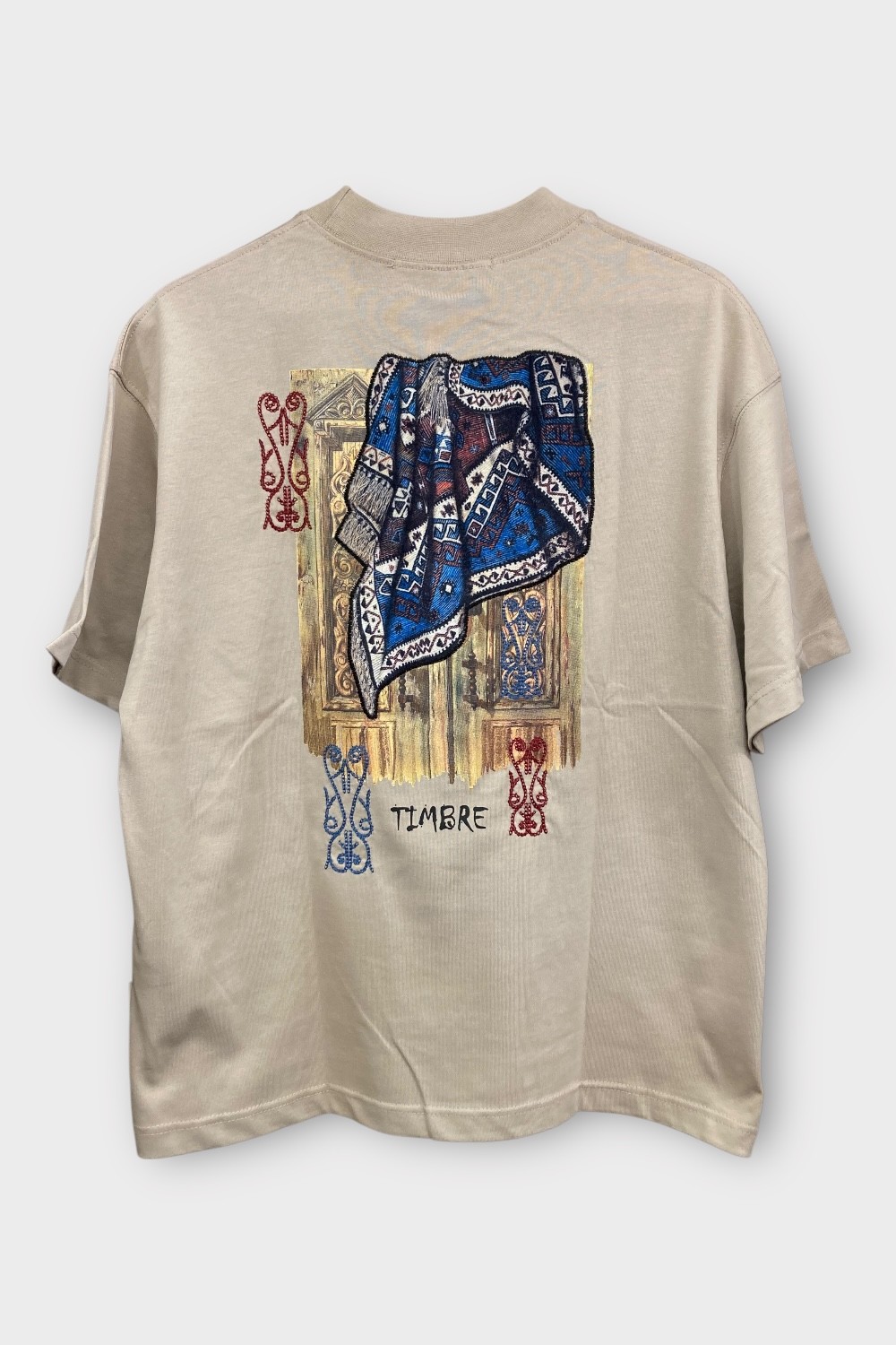 Timbre Oversize %100 Pamuk T-Shirt - Vizon