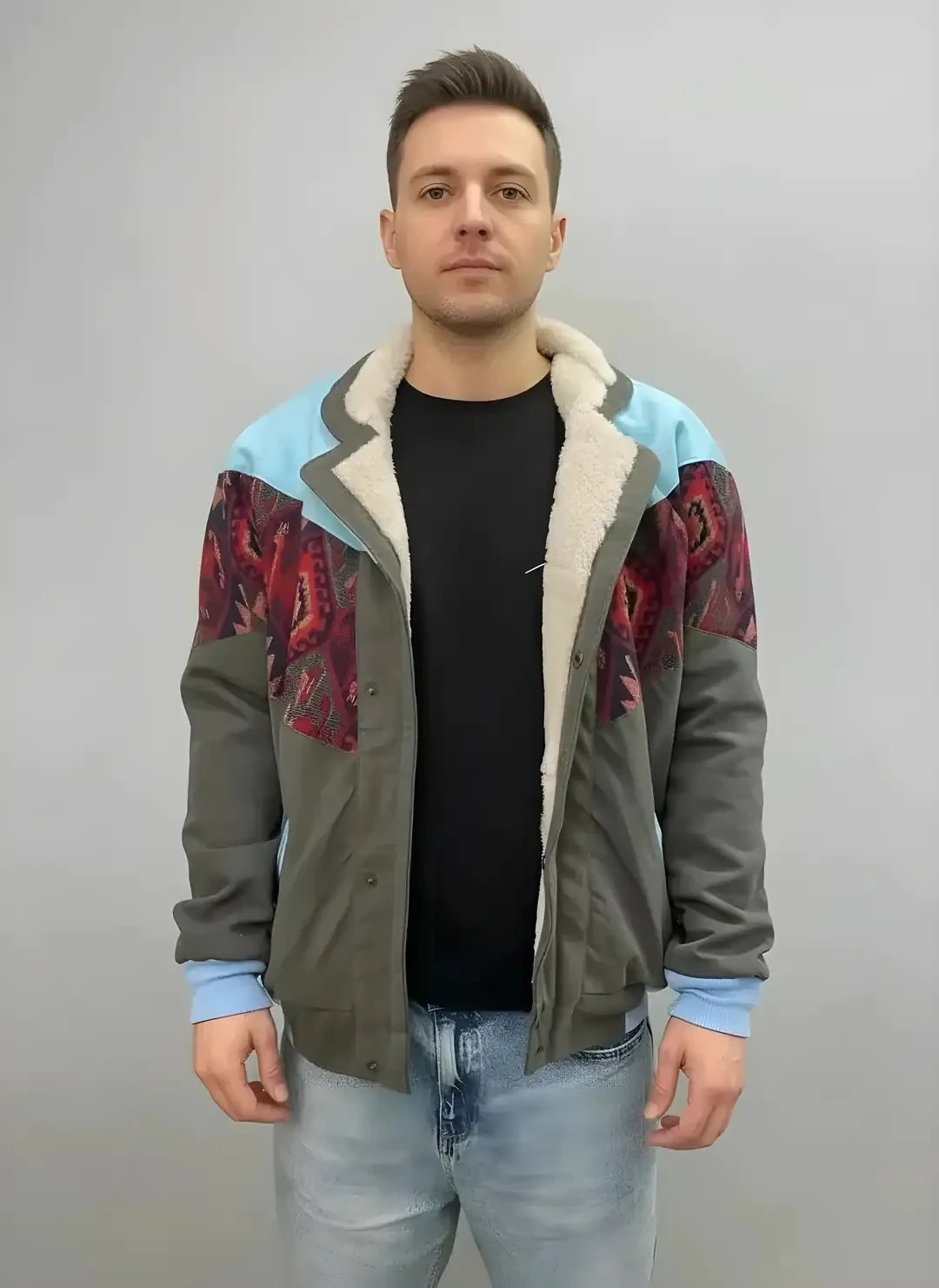 (7627) Large / XLarge Beden Uyumlu Vintage Desenli Özel Ceket