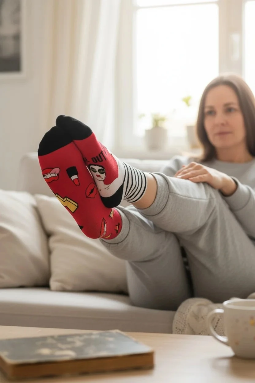 Sağ Sol Farklı Chill Out Desenli Çorap (36-44 Numaraya Uygun)