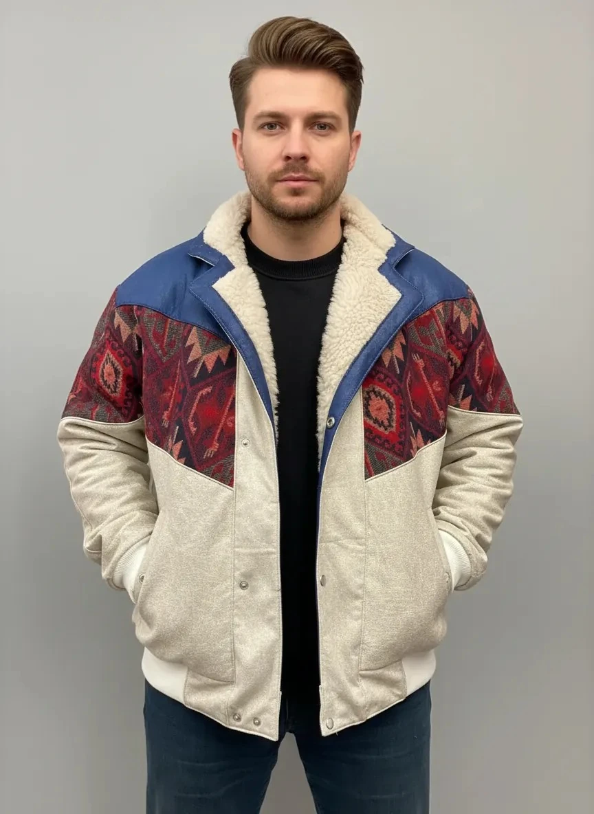 (7669) Large / XLarge Beden Uyumlu Vintage Desenli Özel Ceket