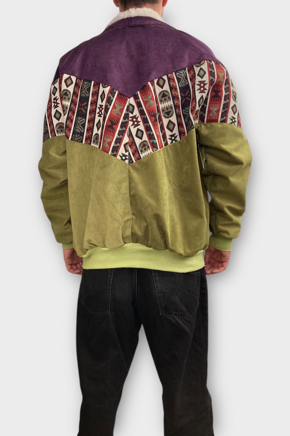 (7456) 2XLarge Beden Vintage Desenli Özel Ceket