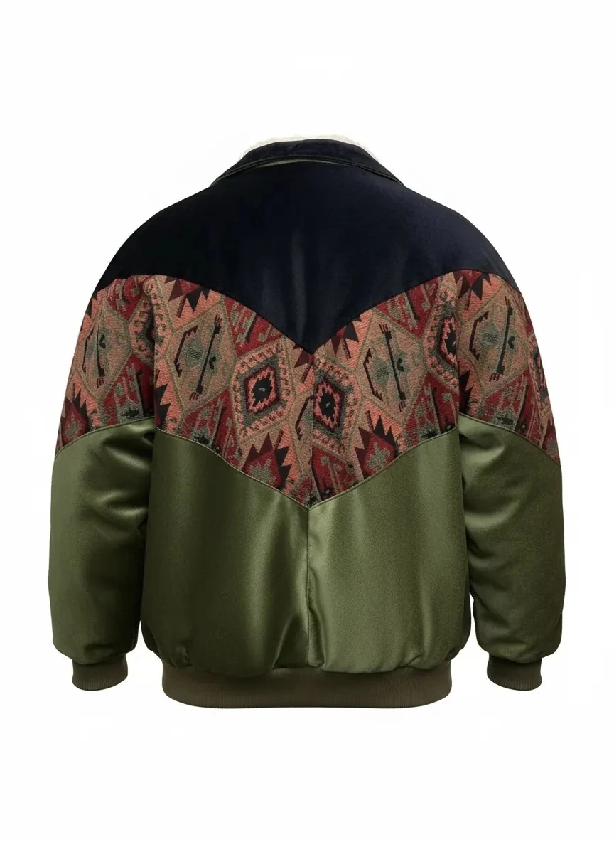 (7676) 2XLarge / 3XLarge Uyumlu Aztek Tarzı Oversize Unisex Ceket