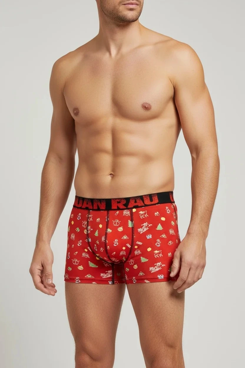 Yılbaşı Temalı Erkek Pamuklu Boxer - DB210