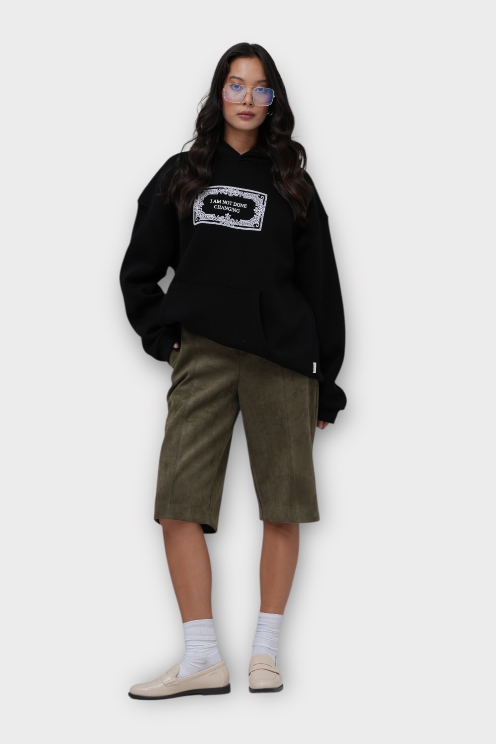 Creativity Oversize Hoodie - %100 Pamuk - Siyah