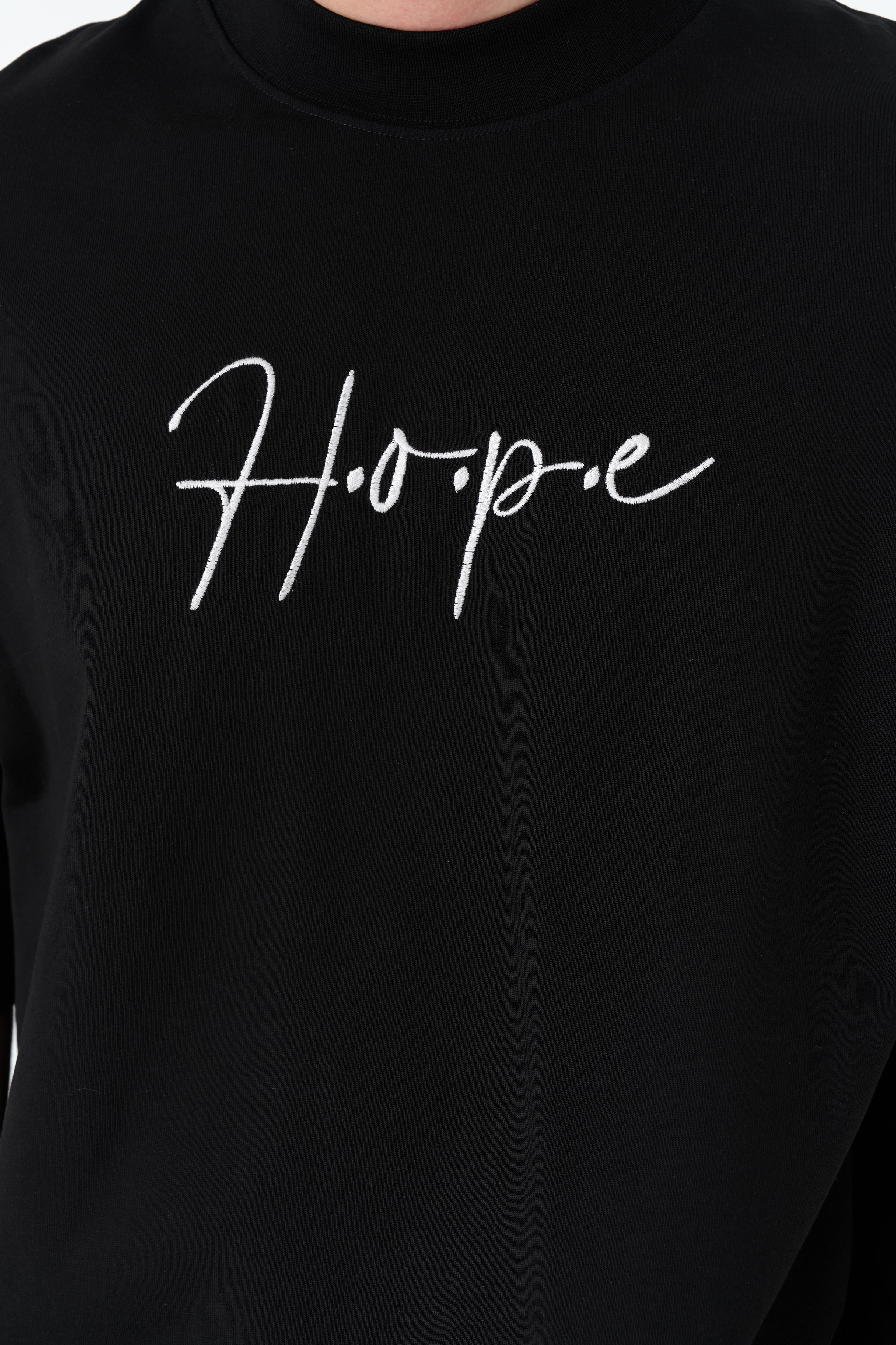 Hope Oversize %100 Pamuk T-Shirt - Siyah