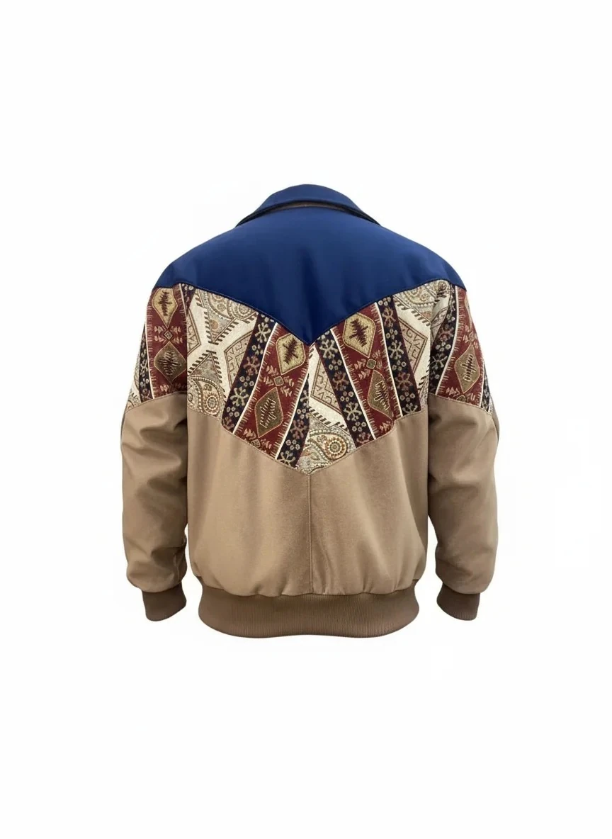 (7644) 36/38 Beden Uyumlu Vintage Desen Oversize Unisex Ceket