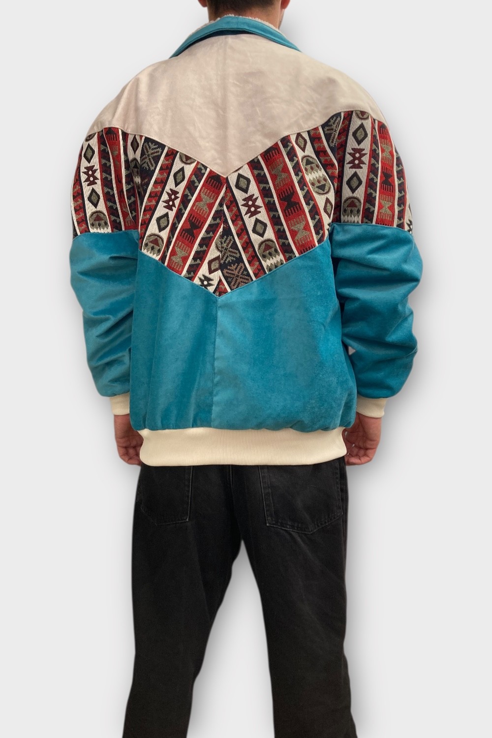 (7462) 2XLarge Beden Vintage Desenli Özel Ceket