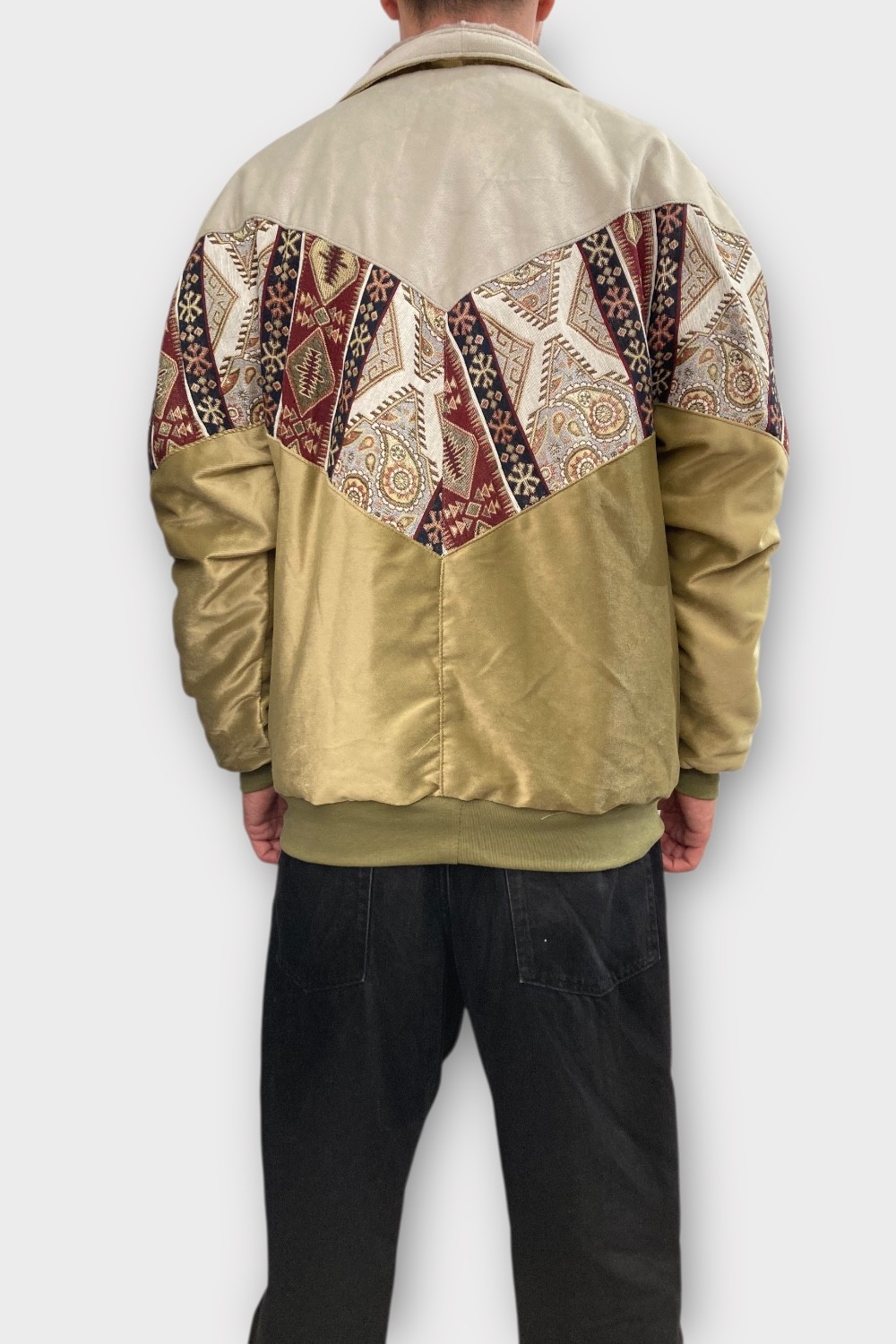(7370) XLarge Beden Vintage Desenli Özel Ceket