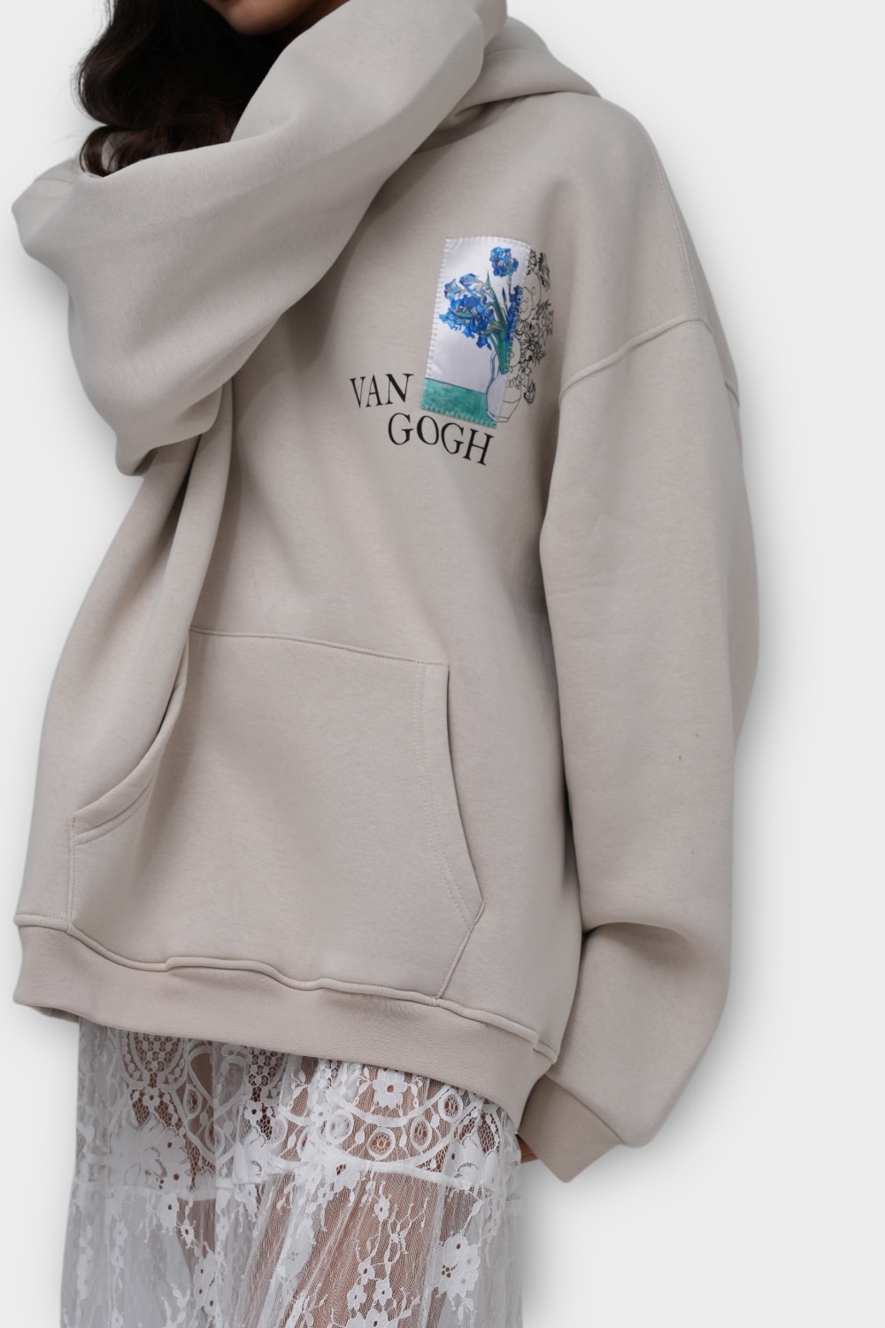 Bite of Beauty - Van Gogh Oversize Hoodie - Taş