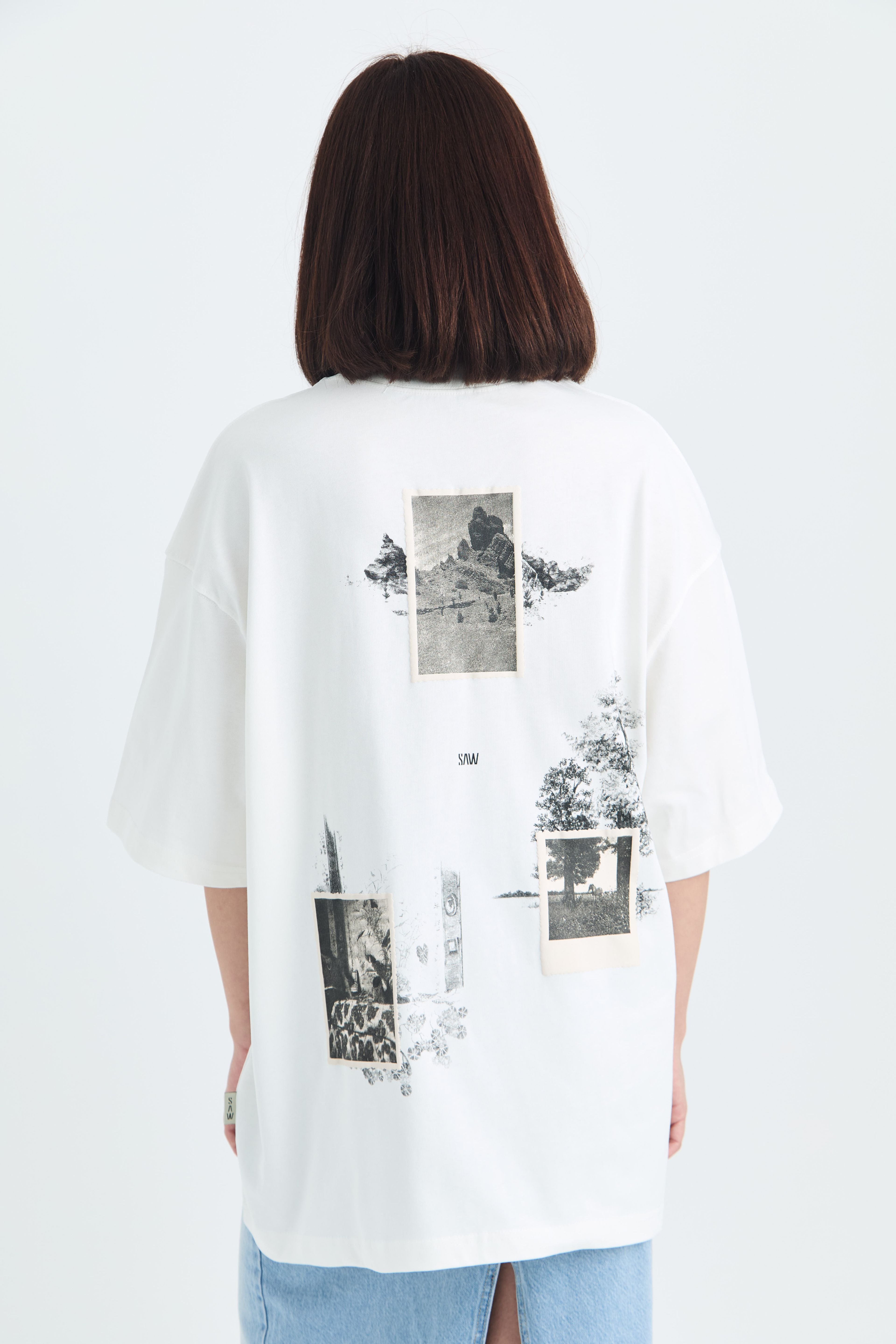 Portrait of Generation Oversize %100 Pamuk T-Shirt - Beyaz