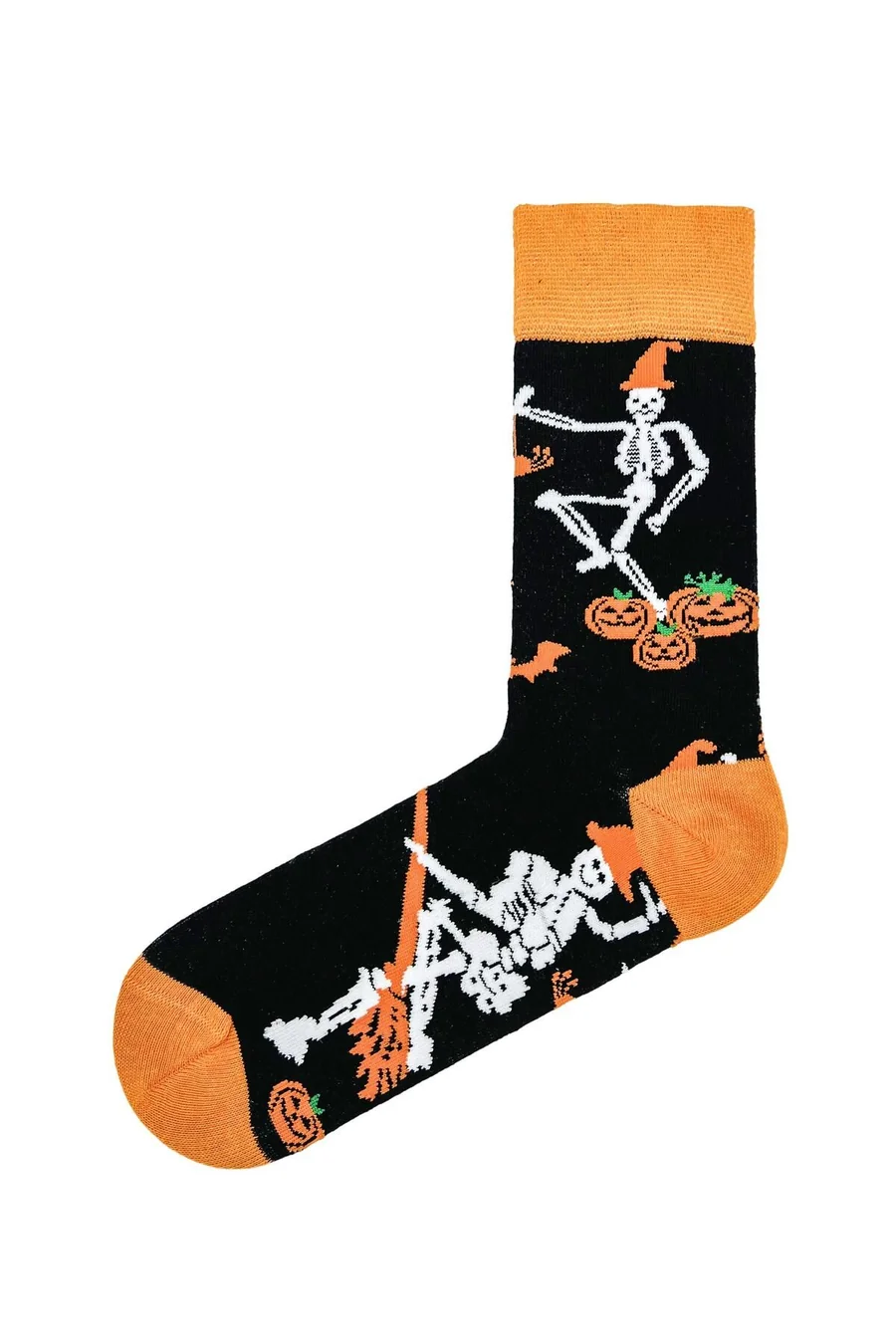 İskelet ve Balkabağı Desenli Halloween Çorap (36-44 Numaraya Uygun)