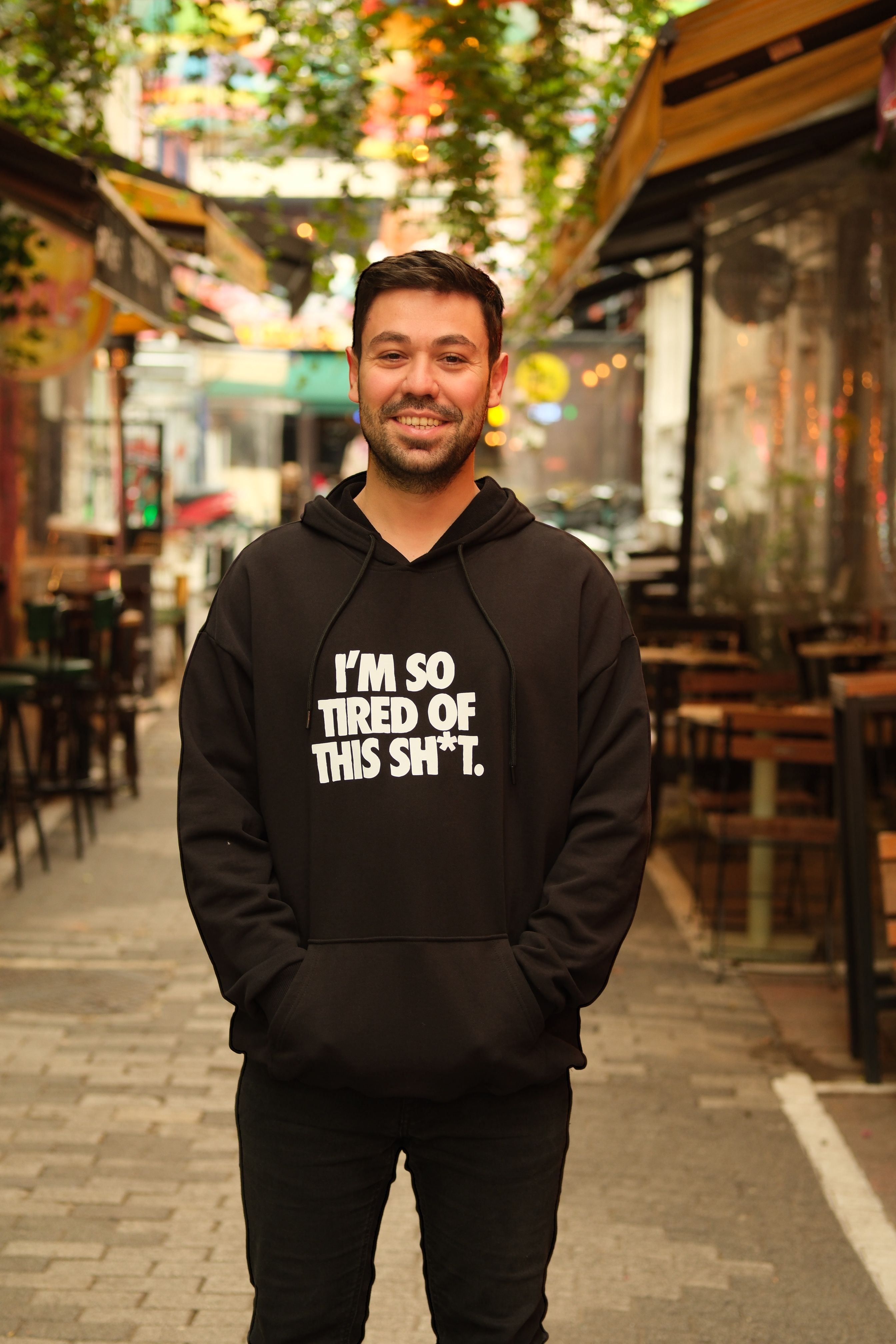 "I'm So Tired Of This Sh*t" Baskılı Kapüşonlu Sweatshirt  - CNMD-SW225