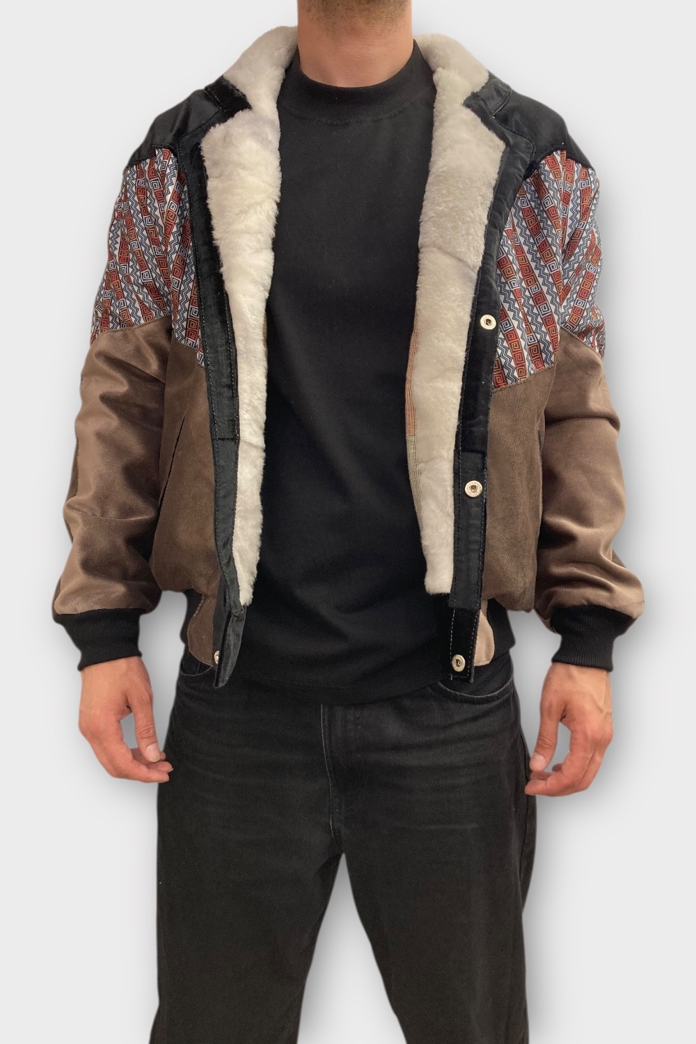 (7436) Medium Beden Vintage Desenli Özel Ceket