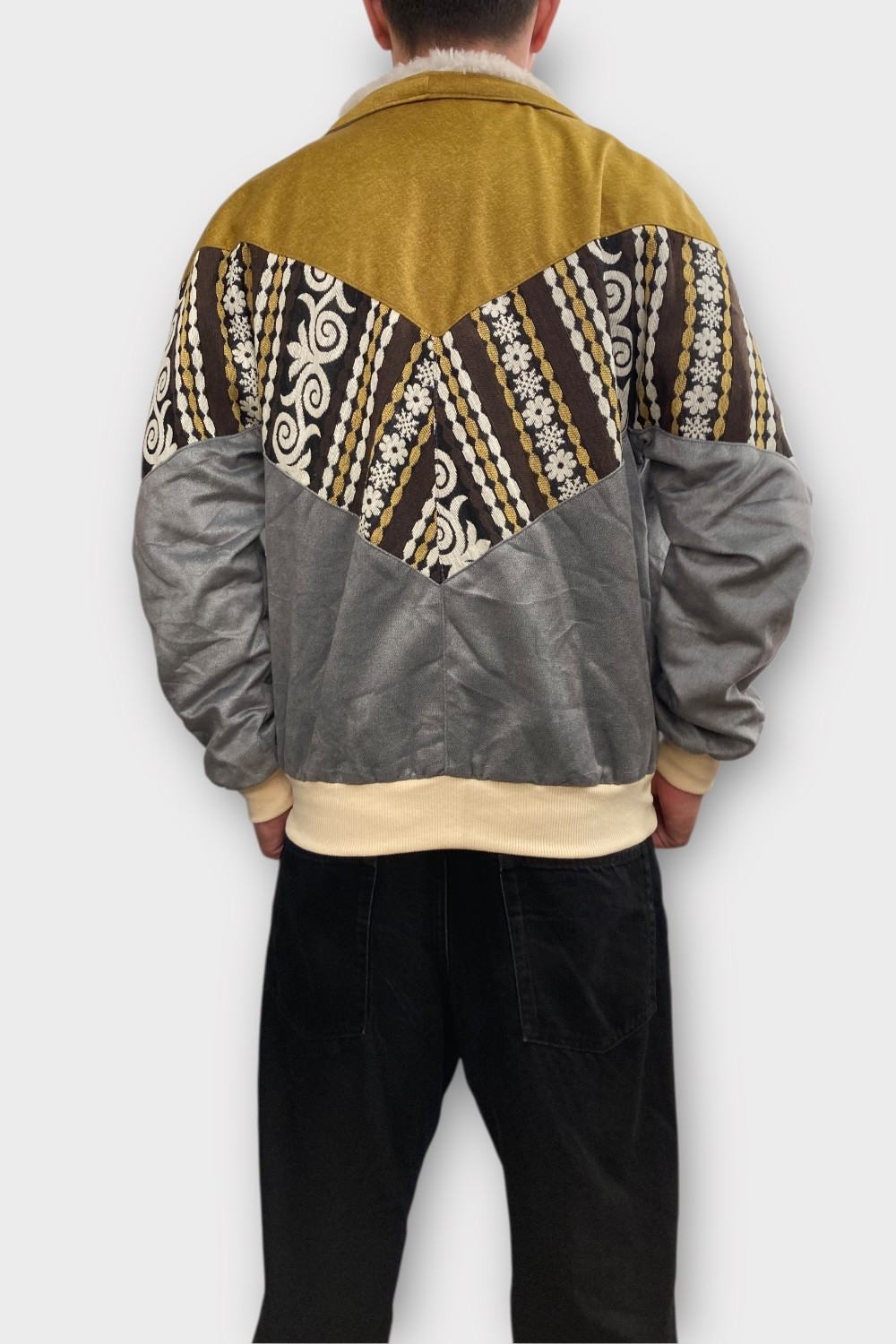 (7353) Medium Beden Vintage Desenli Özel Ceket
