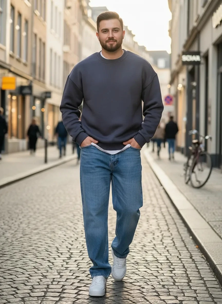 Basic Antrasit Oversize Kalın Sweatshirt - 3 İplik Şardonlu