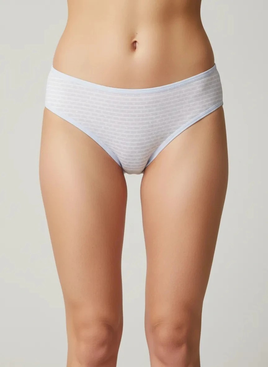 3'lü Bikini Kadın Külot - (Çiçek/Simple/Kar) %95 Pamuk %5 Elastan