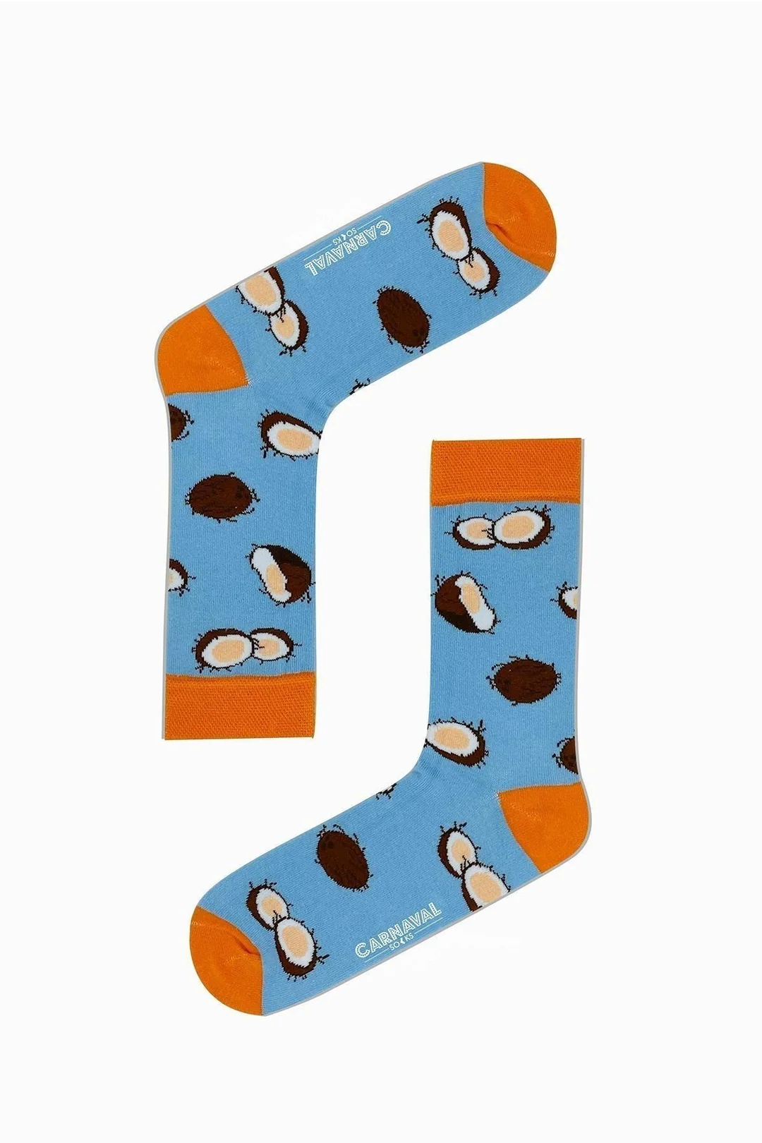 Mavi Hindistan Cevizli Desenli Çorap (36-44 Numaraya Uygun)