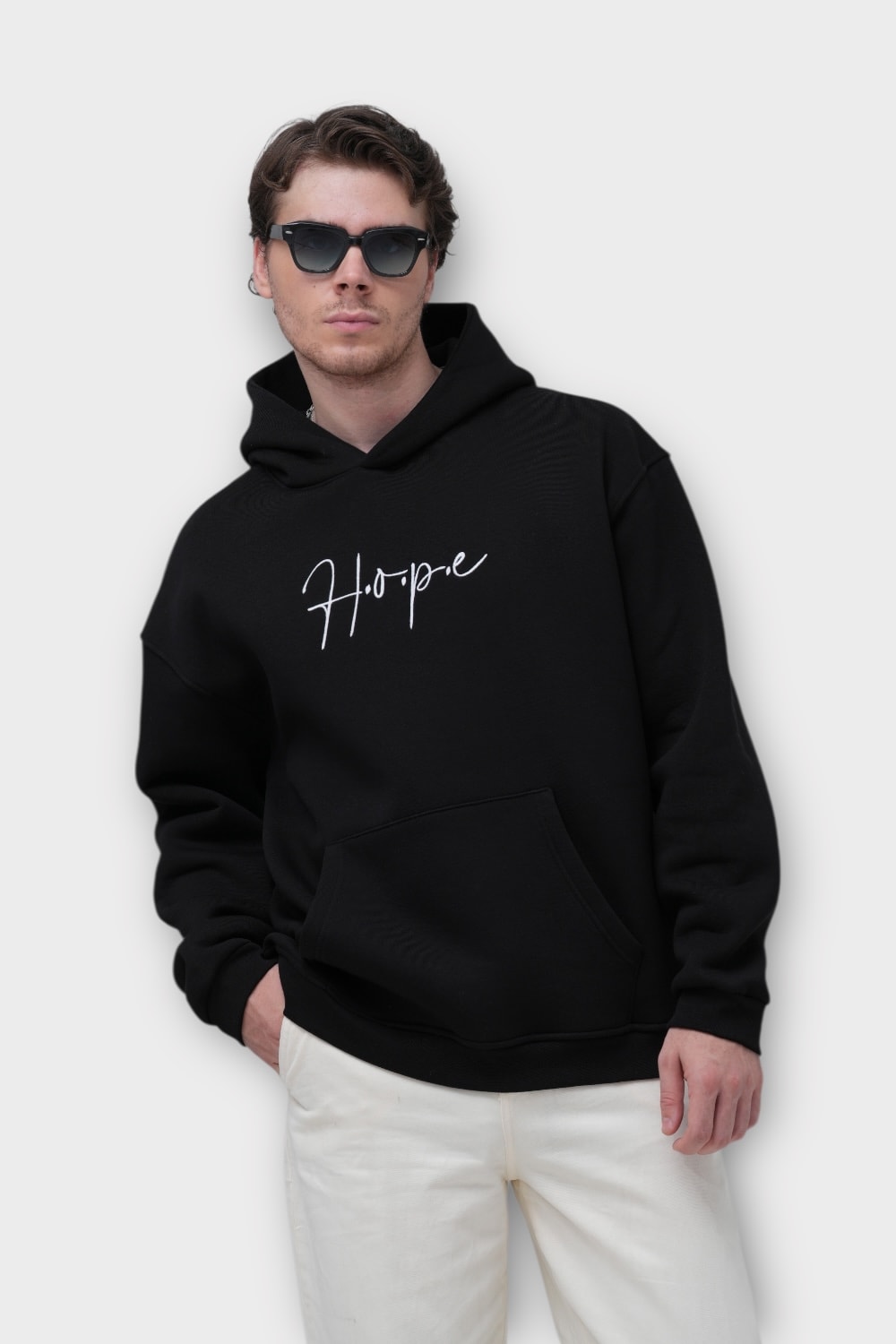 HOPE Oversize Hoodie - %100 Pamuk - Siyah