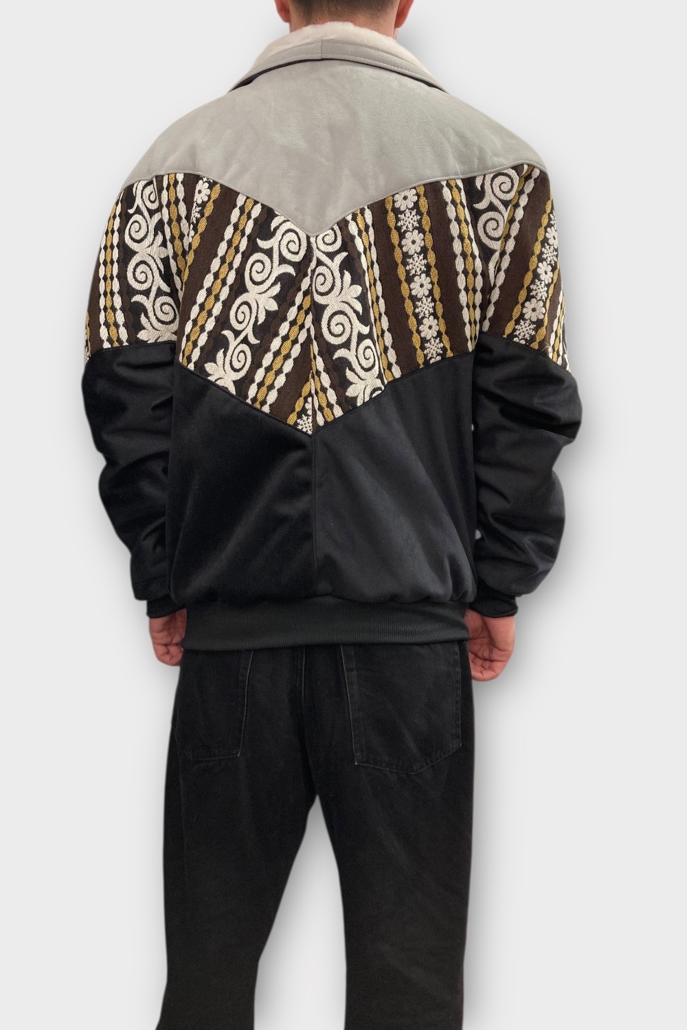 (7389) 2XLarge Beden Vintage Desenli Özel Ceket