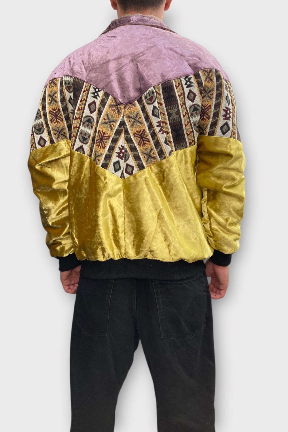 (7351) Large Beden Vintage Desenli Özel Ceket