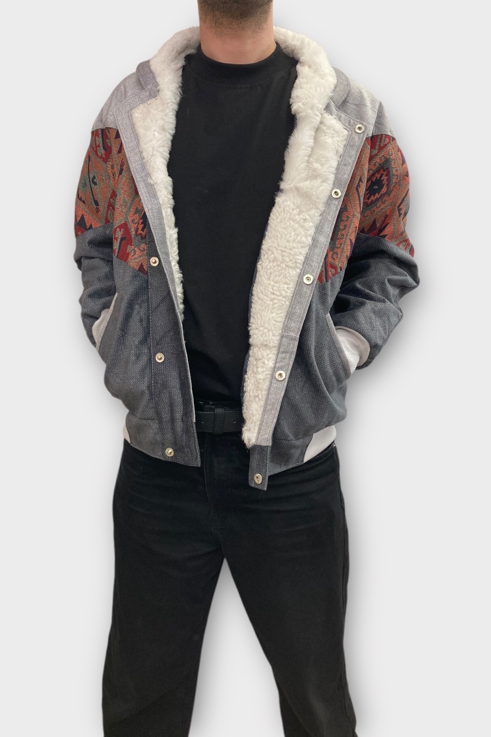 (7336) LARGE BEDEN KADIN & ERKEK OVERSIZE RETRO VINTAGE CEKET