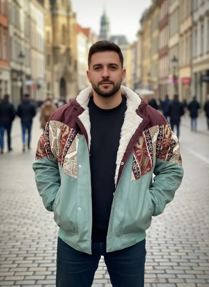 (7679) 2XLarge / 3XLarge Uyumlu Aztek Tarzı Oversize Unisex Ceket