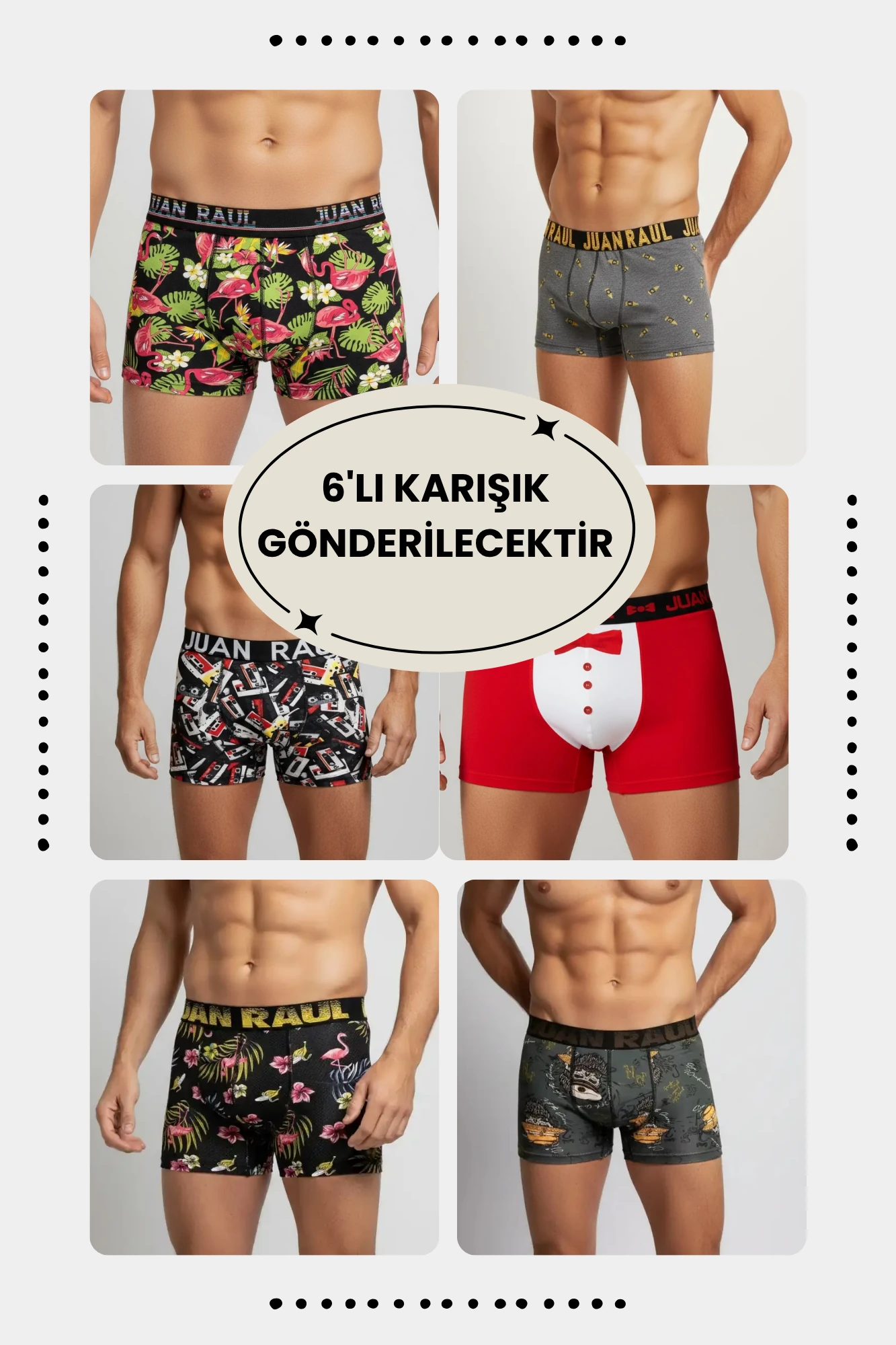 Desenli Boxer 6'lı Avantajlı Karışık Paket 