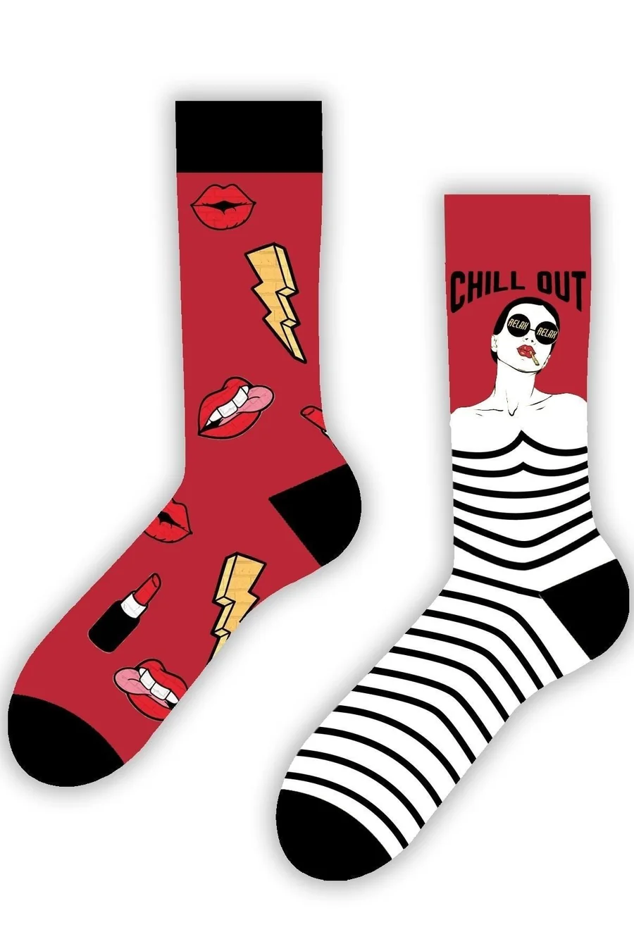 Sağ Sol Farklı Chill Out Desenli Çorap (36-44 Numaraya Uygun)
