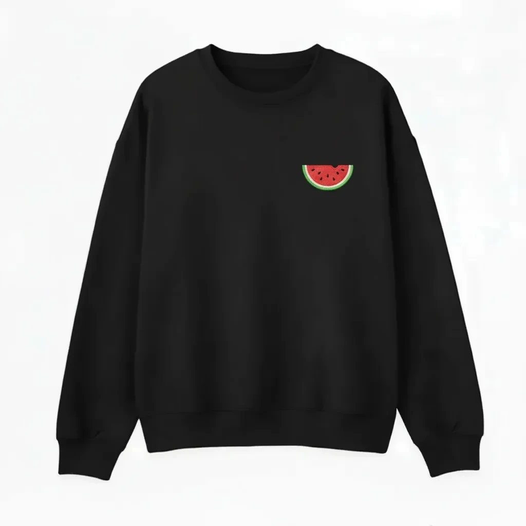 Karpuz Baskılı Siyah Oversize Sweatshirt 