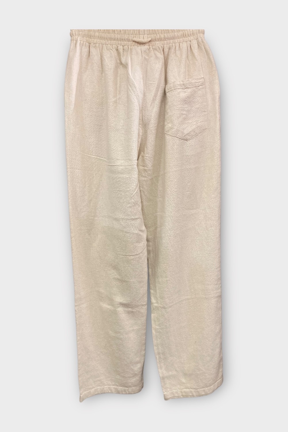 Keten Rahat Kesim Baggy Pantolon – Bej - OTS2617