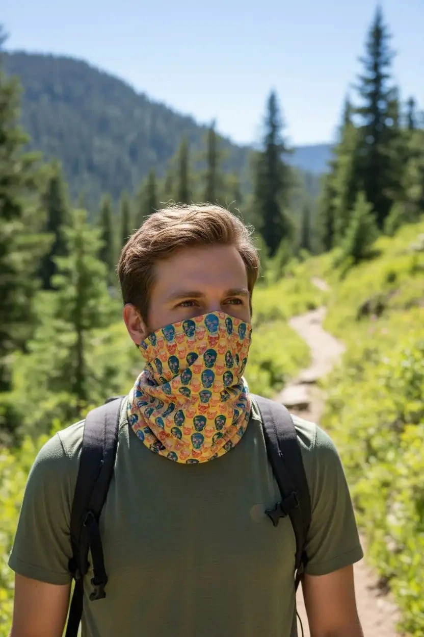 Soyut Kafatası Desenli Buff  (24x45 cm) -  BF174