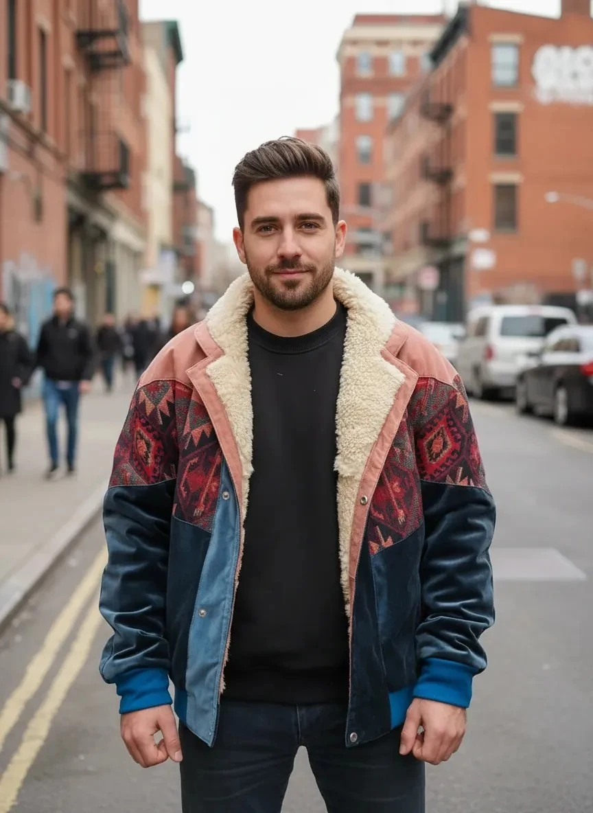 (7683) 2XLarge / 3XLarge Uyumlu Aztek Tarzı Oversize Unisex Ceket