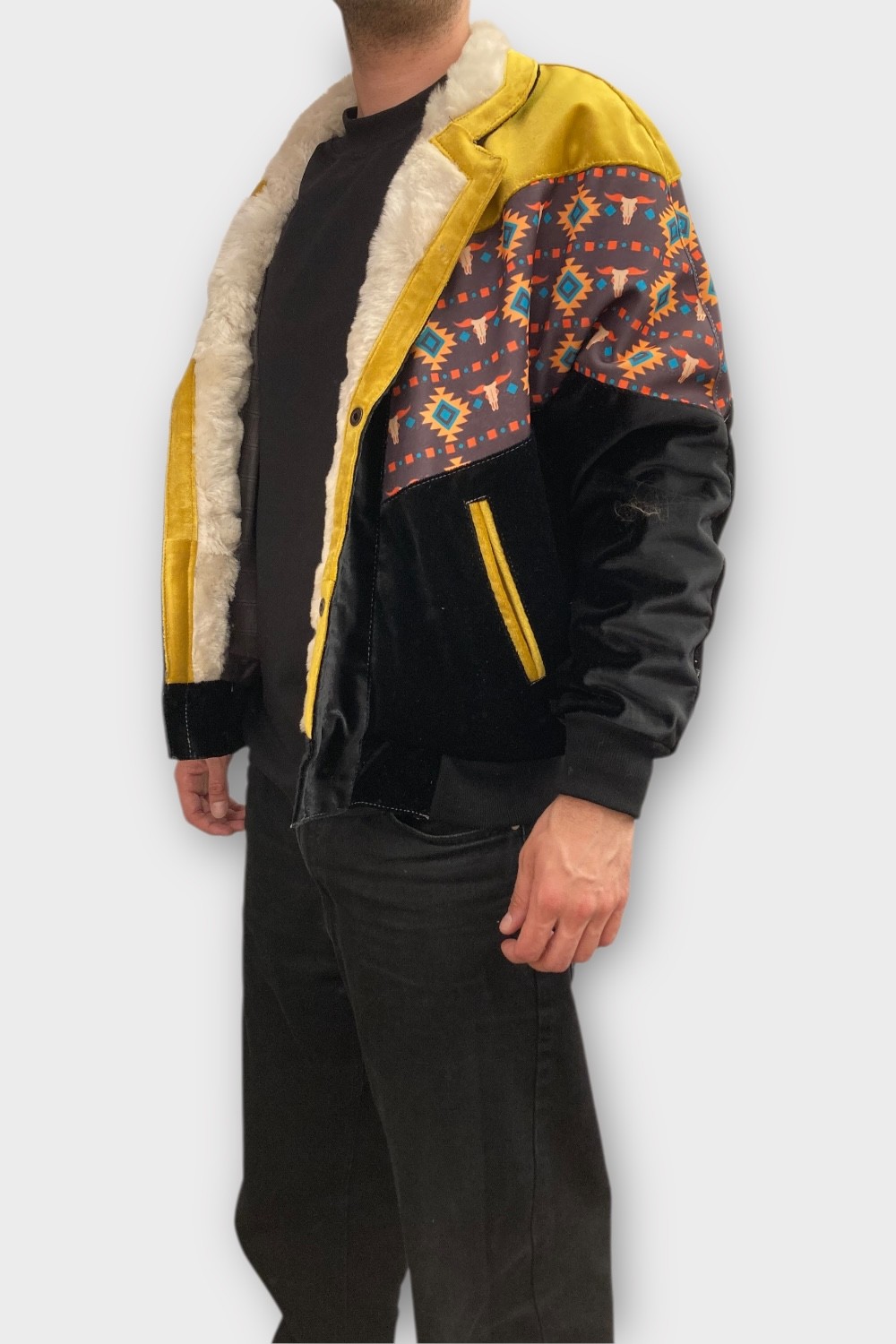 (7417) Medium Beden Vintage Desenli Özel Ceket