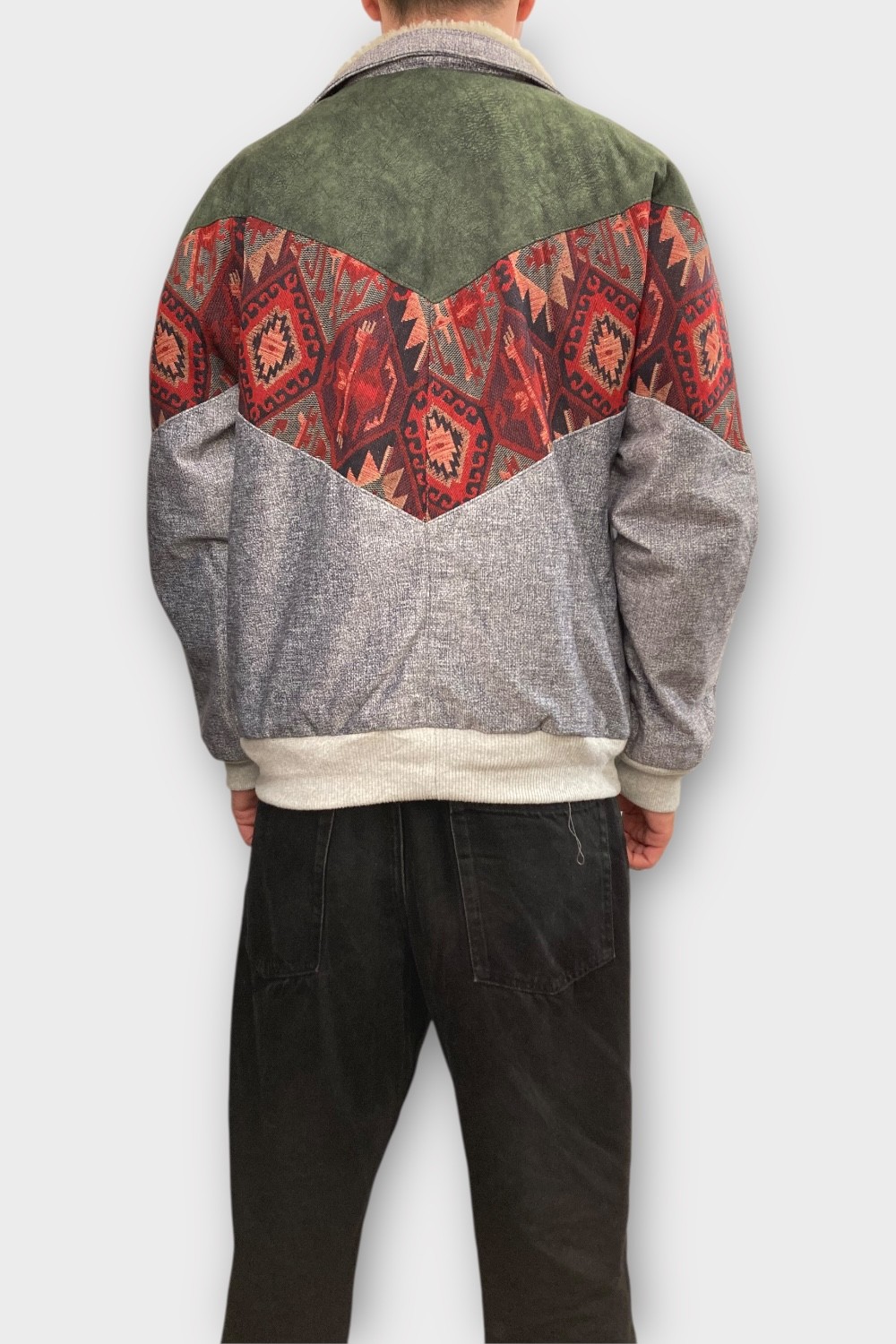 (7380) Medium Beden Vintage Desenli Özel Ceket