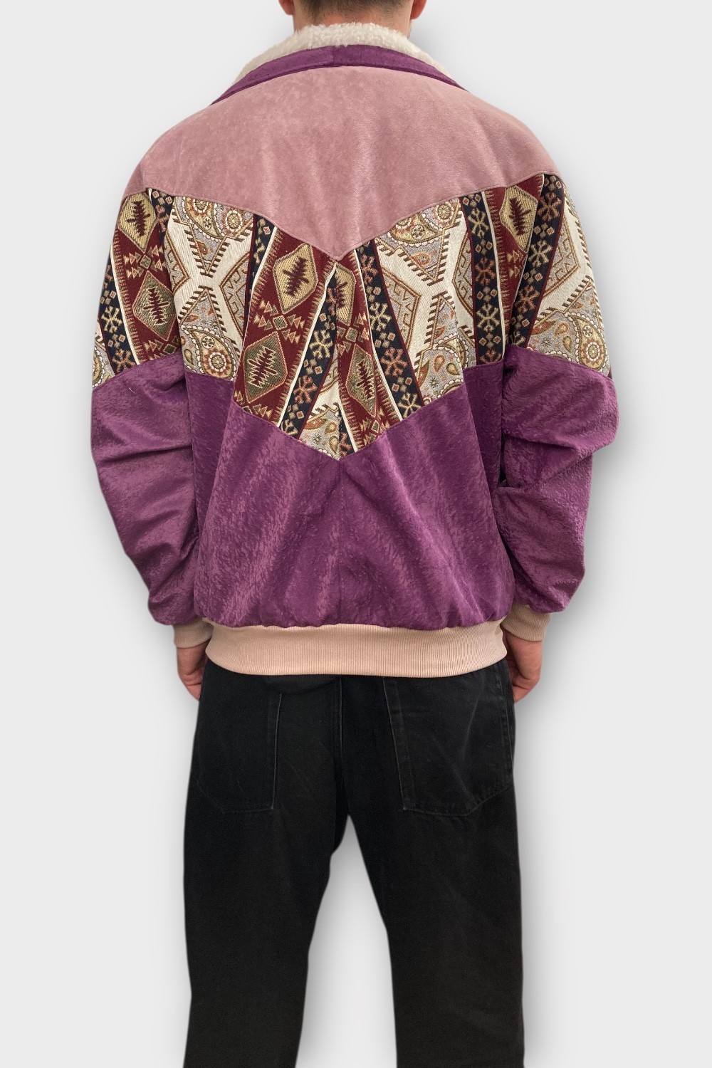 (7360) Medium Beden Vintage Desenli Özel Ceket